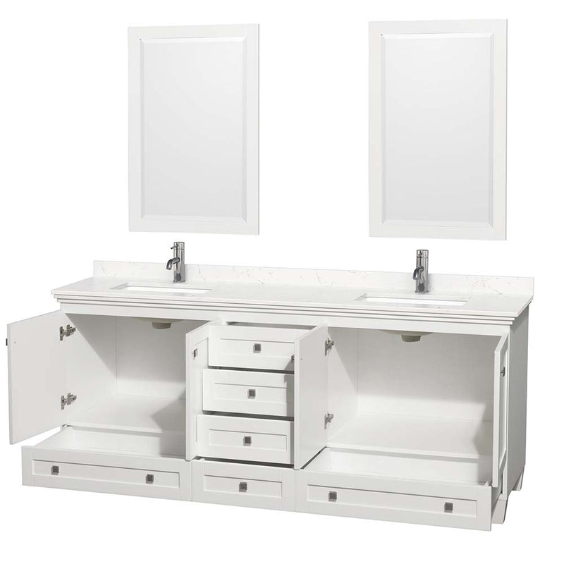 Acclaim 80 Inch Double Bathroom Vanity in White - 26