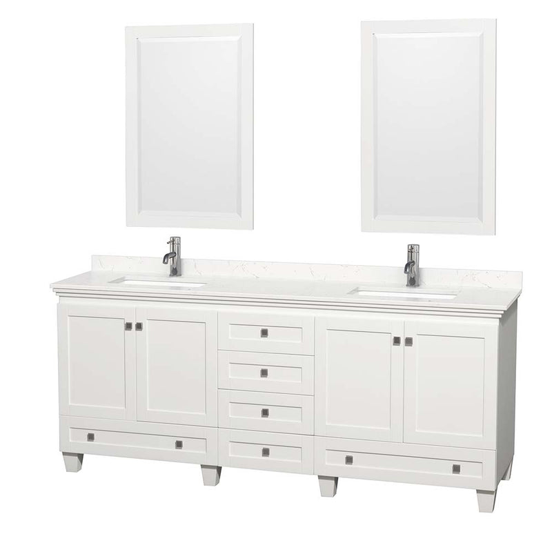 Acclaim 80 Inch Double Bathroom Vanity in White - 25