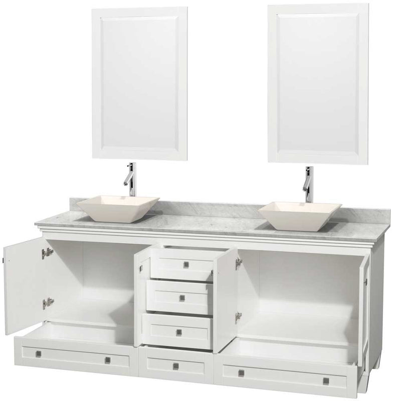 Acclaim 80 Inch Double Bathroom Vanity in White - 32