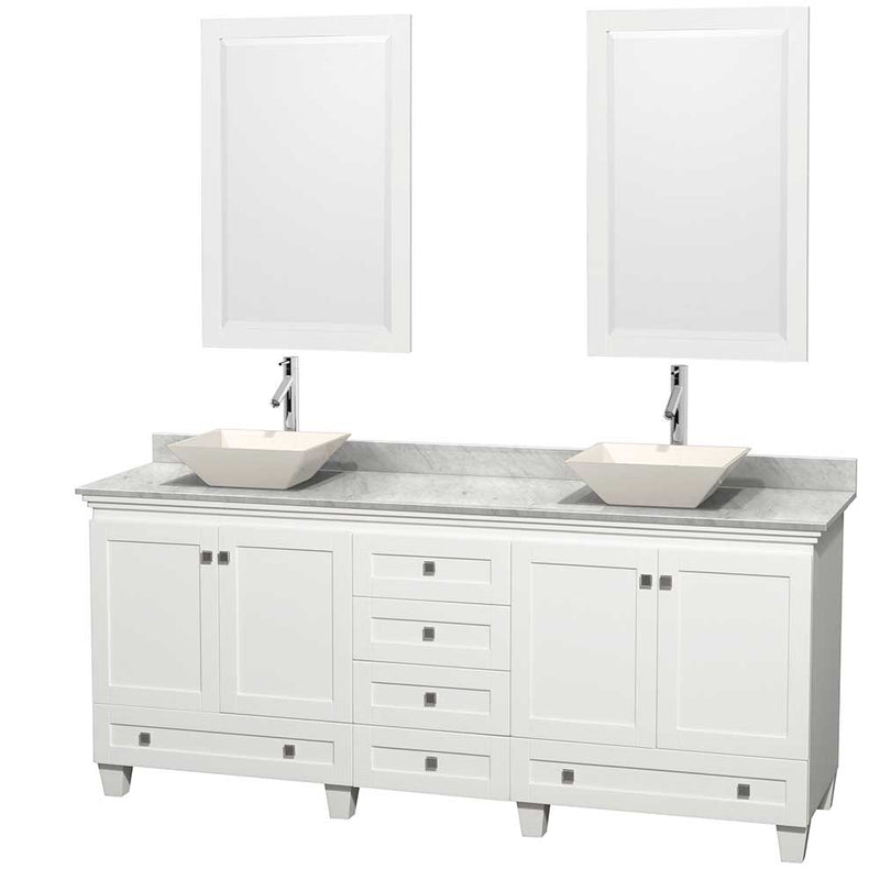 Acclaim 80 Inch Double Bathroom Vanity in White - 31