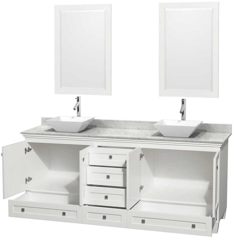Acclaim 80 Inch Double Bathroom Vanity in White - 36