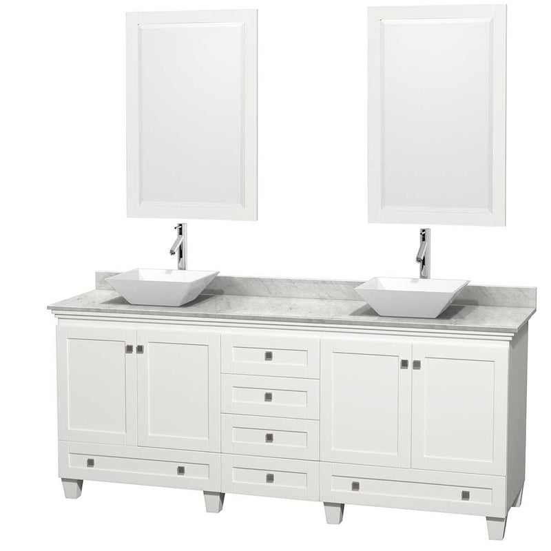 Acclaim 80 Inch Double Bathroom Vanity in White - 35