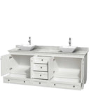 Acclaim 80 Inch Double Bathroom Vanity in White - 34