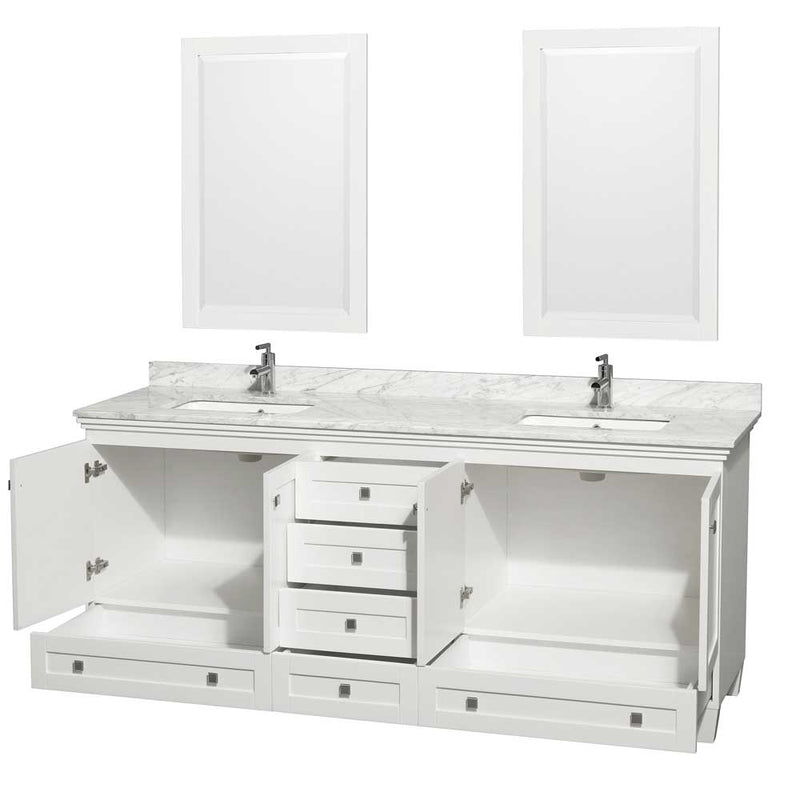 Acclaim 80 Inch Double Bathroom Vanity in White - 40