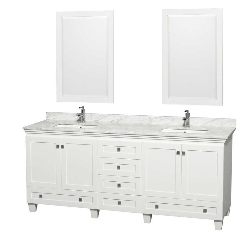 Acclaim 80 Inch Double Bathroom Vanity in White - 39