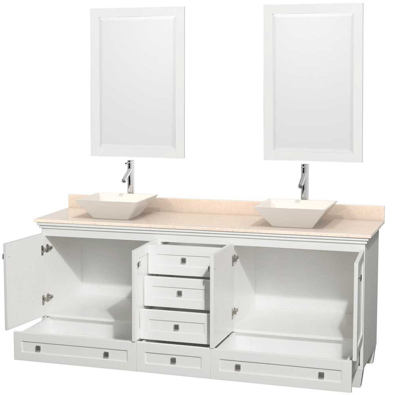 Acclaim 80 Inch Double Bathroom Vanity in White - 13