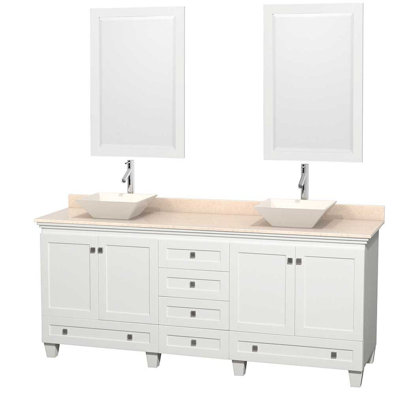 Acclaim 80 Inch Double Bathroom Vanity in White - 12