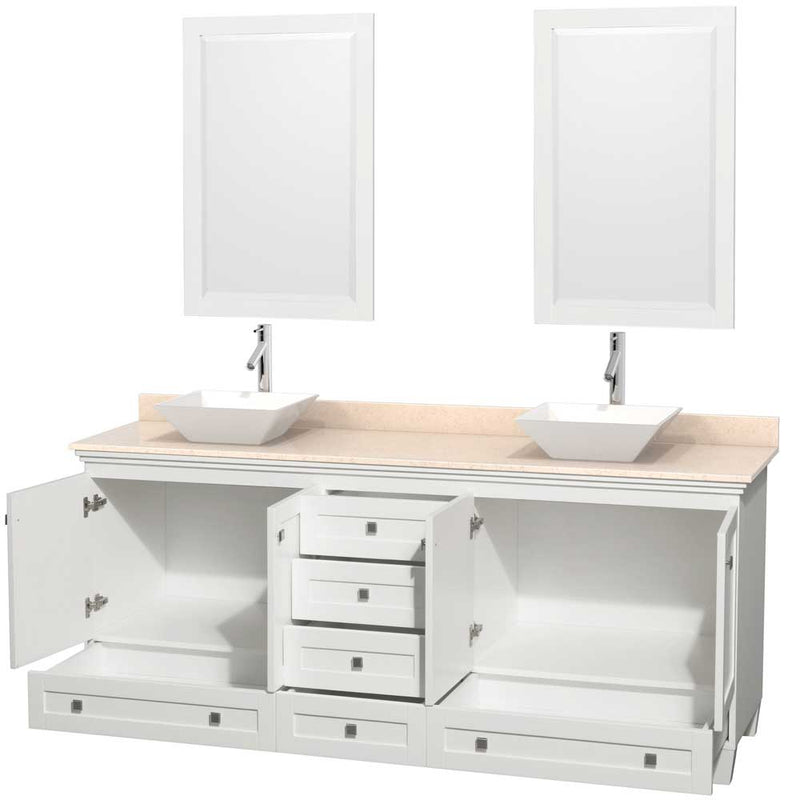 Acclaim 80 Inch Double Bathroom Vanity in White - 17