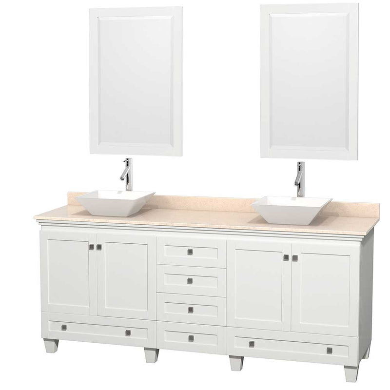 Acclaim 80 Inch Double Bathroom Vanity in White - 16