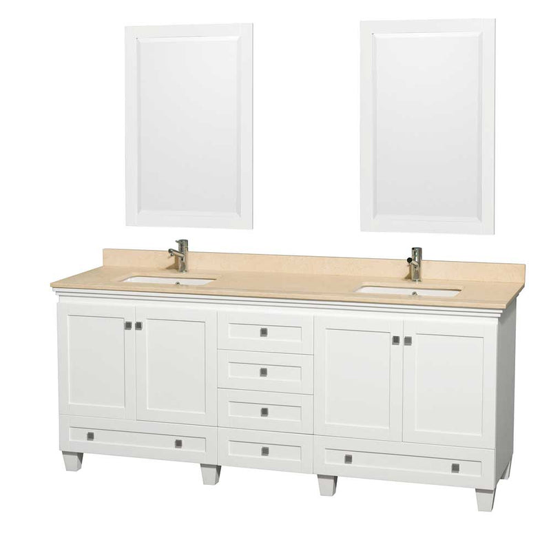Acclaim 80 Inch Double Bathroom Vanity in White - 20