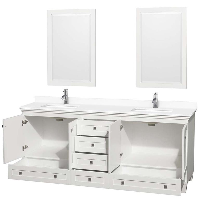 Acclaim 80 Inch Double Bathroom Vanity in White - 45