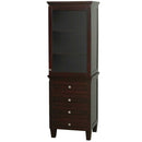 Acclaim Bathroom Linen Tower in Espresso with Shelved Cabinet Storage and 4 Drawers
