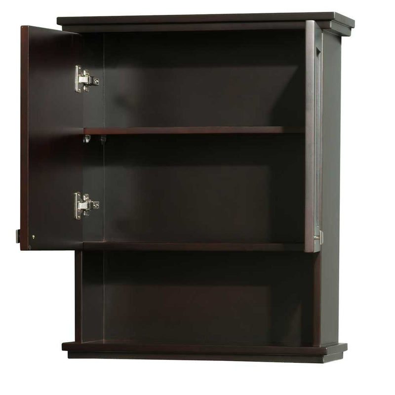 Acclaim Solid Oak Bathroom Wall-Mounted Storage Cabinet in Espresso - 2