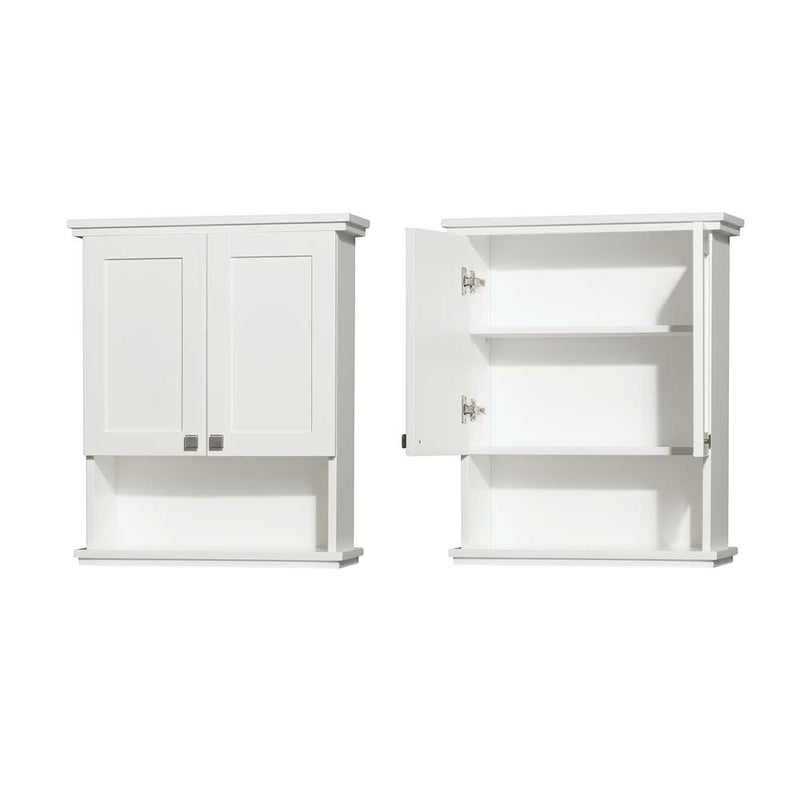 Acclaim Solid Oak Bathroom Wall-Mounted Storage Cabinet in White - 3