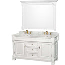 Andover 60 Inch Double Bathroom Vanity in White - 7