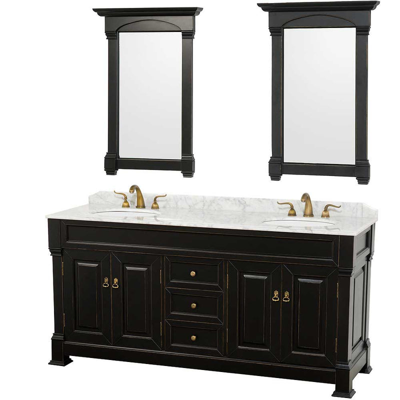 Andover 72 Inch Double Bathroom Vanity in Black - 5