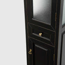 Andover Bathroom Linen Tower with Cabinet Storage in Black - 2