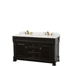 Andover 60 Inch Double Bathroom Vanity in Black - 5