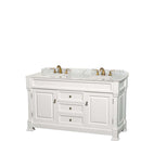 Andover 60 Inch Double Bathroom Vanity in White - 5