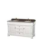 Andover 60 Inch Double Bathroom Vanity in White - 3