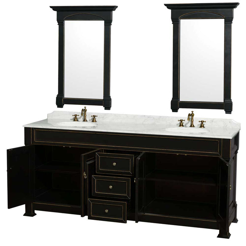 Andover 80 Inch Double Bathroom Vanity in Black - 8