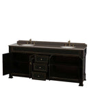 Andover 80 Inch Double Bathroom Vanity in Black - 4