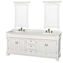 Andover 80 Inch Double Bathroom Vanity in White - 7