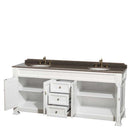 Andover 80 Inch Double Bathroom Vanity in White - 4