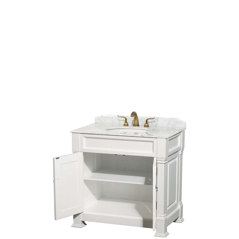 Andover 36 Inch Single Bathroom Vanity in White - 4