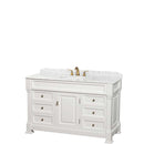 Andover 55 Inch Single Bathroom Vanity in White - 3