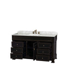 Andover 60 Inch Single Bathroom Vanity in Black - 6