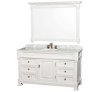 Andover 60 Inch Single Bathroom Vanity in White - 7