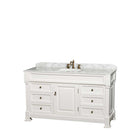 Andover 60 Inch Single Bathroom Vanity in White - 9