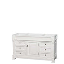 Andover 60 Inch Single Bathroom Vanity in White
