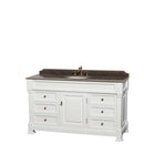 Andover 60 Inch Single Bathroom Vanity in White - 3