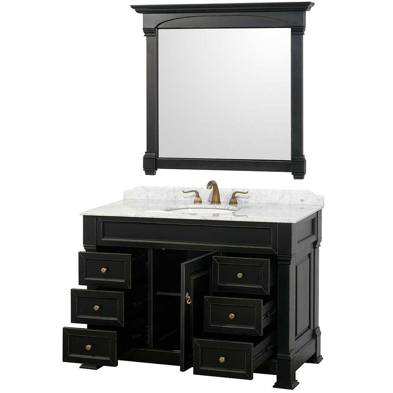 Andover 48 Inch Single Bathroom Vanity in Black - 8