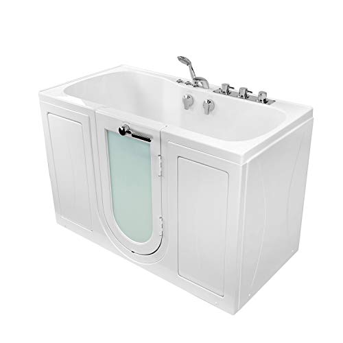 Ella's Bubbles O2SA3260AM-R Tub4Two Air Massage and Microbubble Acrylic Walk-In Tub with Right Outward Swing Door, Thermostatic Faucet, Dual 2" Drains, 32" x 60" x 42", White
