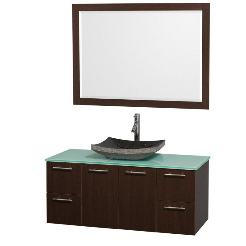Wyndham Collection Amare 48" Wall-Mounted Bathroom Vanity Set with Vessel Sink - Espresso WC-R4100-48-ESP 6