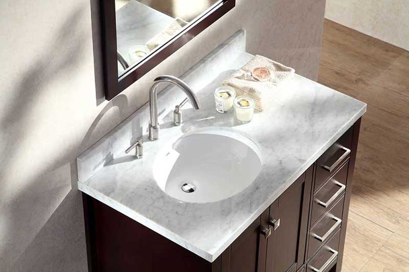 Ariel Bath Cambridge 37" Single Sink Vanity Set w/ Left Offset Sink in Espresso 4