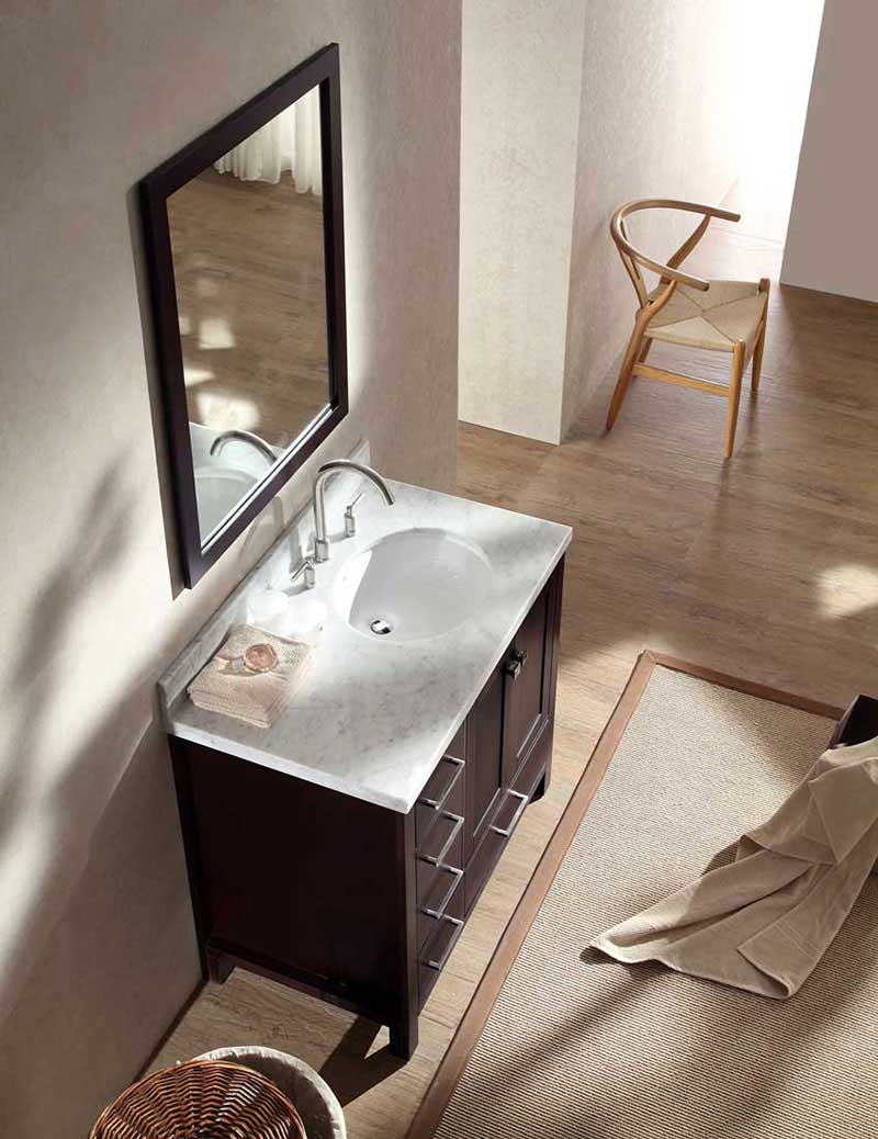 Ariel Bath Cambridge 37" Single Sink Vanity Set w/ Right Offset Sink in Espresso 5