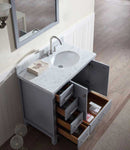 Ariel Cambridge 37" Single Sink Vanity Set w/ Right Offset Sink in Grey 4