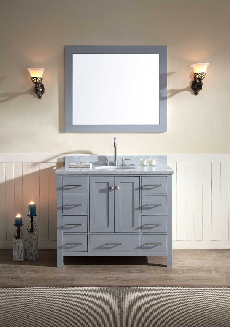 Ariel Cambridge 43" Single Sink Vanity Set in Grey