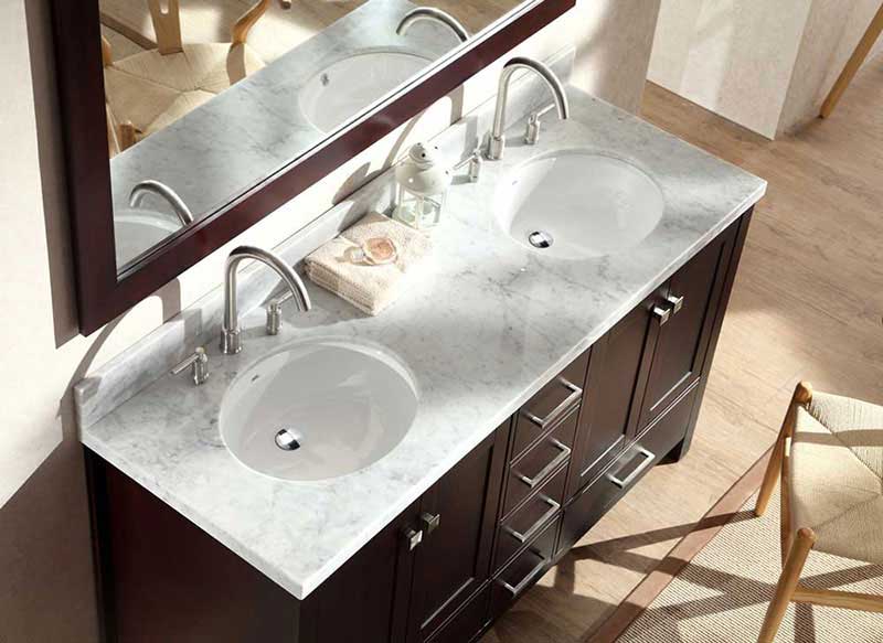 Ariel Bath Cambridge 61" Double Sink Vanity Set in Espresso 4