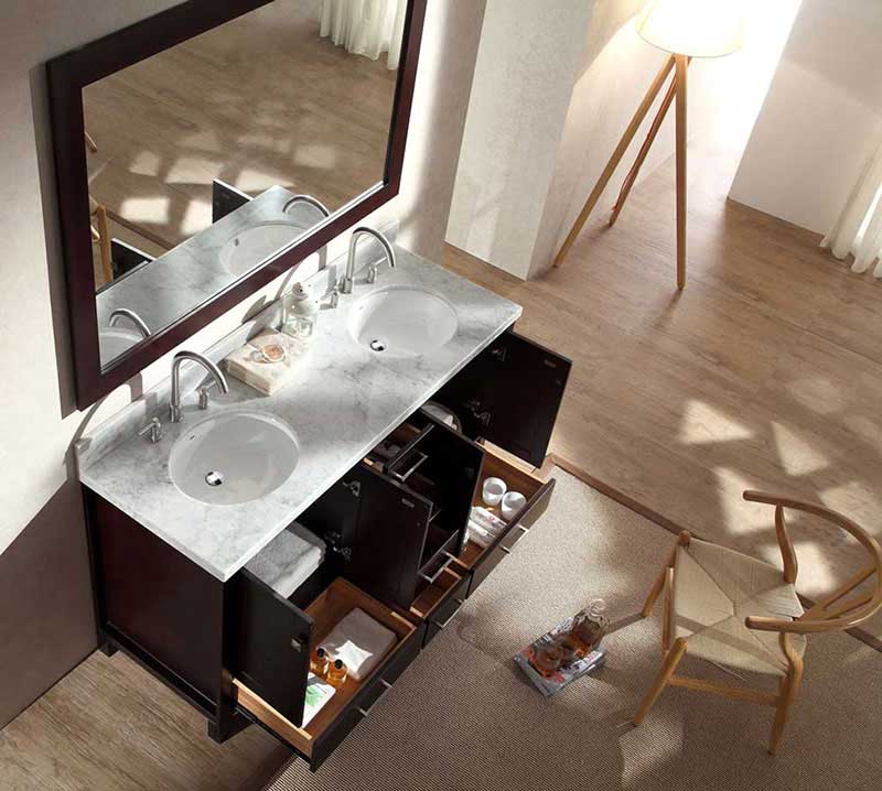 Ariel Bath Cambridge 61" Double Sink Vanity Set in Espresso 5