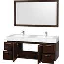 Wyndham Collection Amare 60" Wall-Mounted Double Bathroom Vanity Set with Integrated Sinks - Espresso WC-R4100-60-VAN-ESP-- 2
