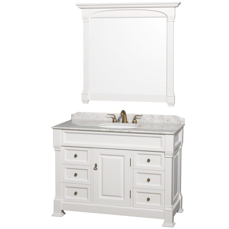 Wyndham Collection Andover 48" Traditional Bathroom Vanity Set - White WC-TS48-WHT 2