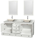 Wyndham Collection Acclaim 72" Double Bathroom Vanity for Vessel Sinks - White WC-CG8000-72-DBL-VAN-WHT 7