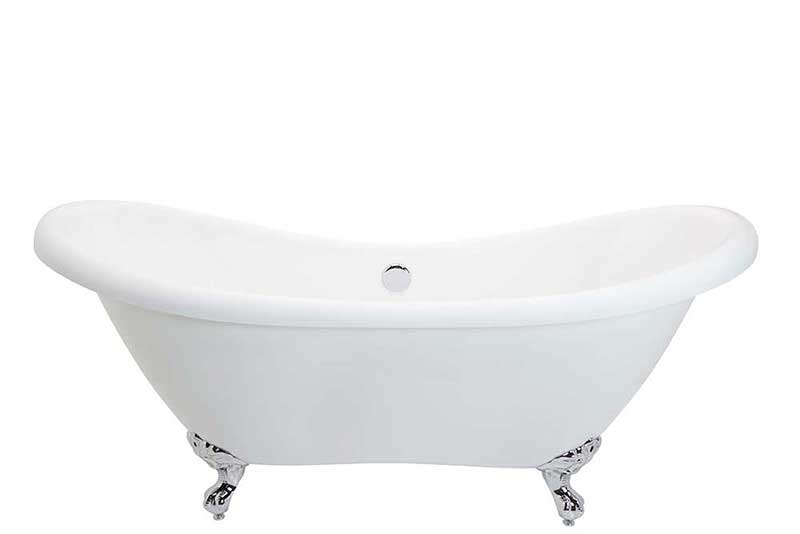 Anzzi Aegis 68.75 in. Claw Foot One Piece Acrylic Freestanding Bathtub in Glossy White  5