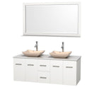 Wyndham Collection Centra 60" Double Bathroom Vanity Set for Vessel Sinks - Matte White WC-WHE009-60-DBL-VAN-WHT 6