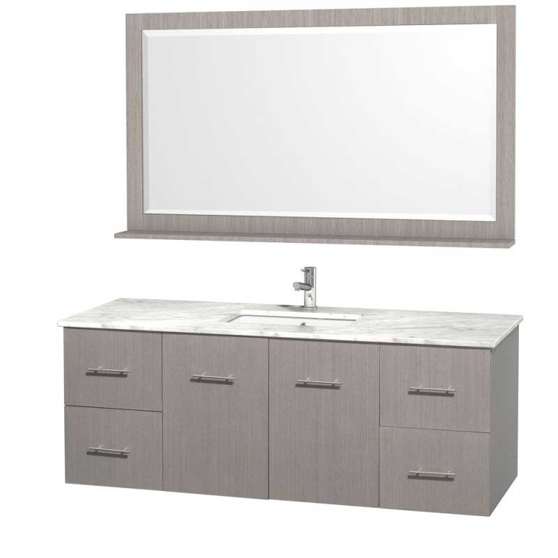 Wyndham Collection Centra 60" Single Bathroom Vanity for Undermount Sinks - Gray Oak WC-WHE009-60-SGL-VAN-GRO-